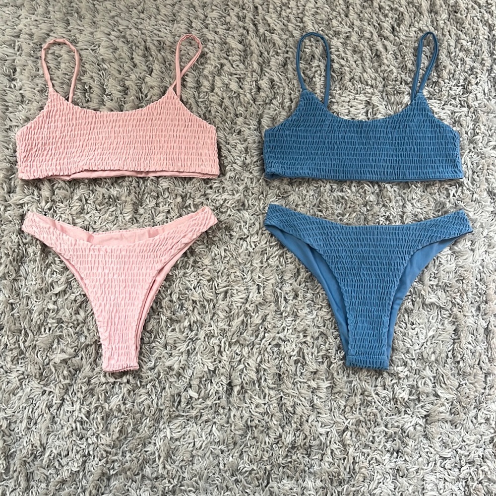Pink and Blue Swimsuits